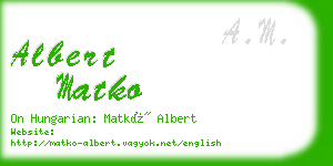 albert matko business card